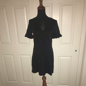 Zara Black Button Front Dress